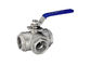 ISO9001 2008 3 pressão de aço inoxidável da válvula de bola PN63 da maneira para a água/óleo fornecedor