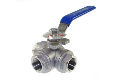 China ISO9001 2008 3 pressão de aço inoxidável da válvula de bola PN63 da maneira para a água/óleo fornecedor